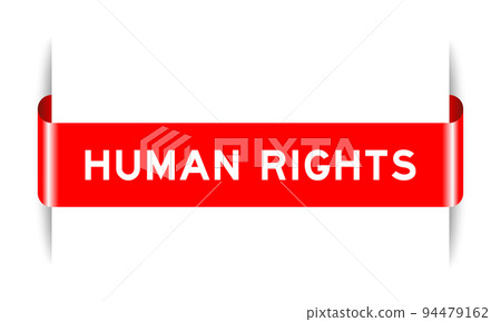 Red color inserted label banner with word human rights on white background Red color inserted label banner with word human rights on white background 94479162