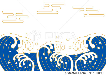 Background big waves haze clouds 94480090