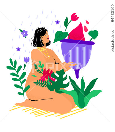 Menstrual cup - colorful flat design style illustration Menstrual cup - colorful flat design style illustration 94480169
