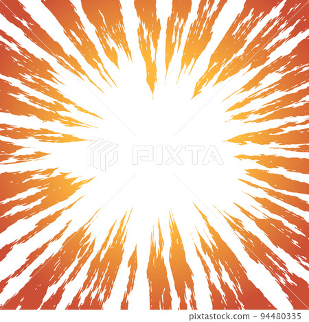 Hand-drawn style concentration line square background material with a flame-like image Hand-drawn style concentration line square background material with a flame-like image 94480335