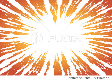 Hand-drawn style concentrated lines with a flame-like image Background material Hand-drawn style concentrated lines with a flame-like image Background material 94480336