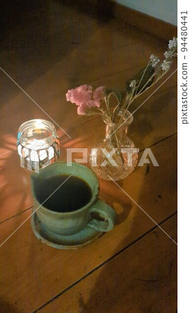 coffee and dried flowers coffee and dried flowers 94480441