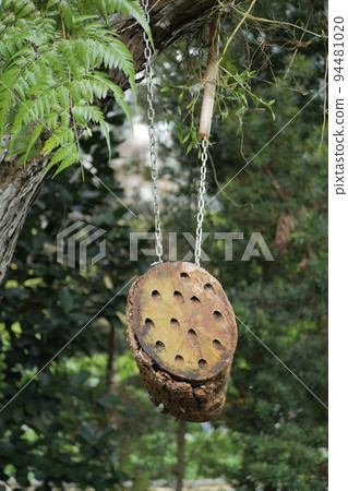 a bee hotel, Insect hotel on the tree  94481020