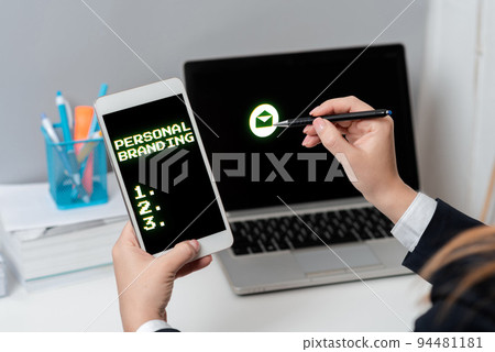 Handwriting text Personal BrandingMarketing themselves and their careers as brands. Business concept Marketing themselves and their careers as brands 94481181