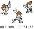 Loose illustration of a girl playing volleyball 94481438