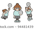 Loose illustration of a girl playing volleyball 94481439
