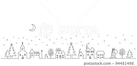 Snowy winter town and Santa Claus background material Snowy winter town and Santa Claus background material 94481498