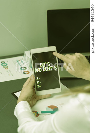 Hand writing sign Do s is And Don t notsTechnologically complication of making a decision. Word Written on Technologically complication of making a decision 94481540