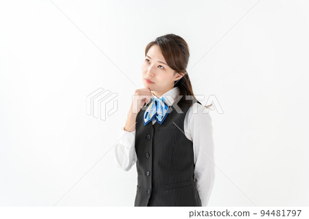 Business worried woman uniform 94481797