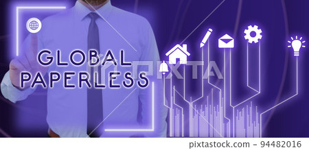 Sign displaying Global Paperlessgoing for technology methods like email instead of paper. Concept meaning going for technology methods like email instead of paper Sign displaying Global Paperlessgoing for technology methods like email instead of paper. Concept meaning going for technology methods like email instead of paper 94482016