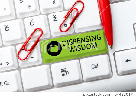 Handwriting text Dispensing WisdomGiving intellectual facts on variety of subjects. Conceptual photo Giving intellectual facts on variety of subjects 94482017