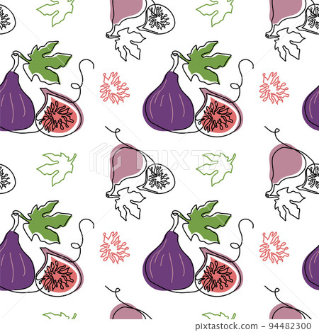 Fig fruits vector pattern. Design for wallpaper, background, fabric, textile, texture, fig fruit pattern for paper wrapping 94482300