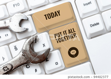 Handwriting text Put It All Together. Business concept Join Collectively Unified Integrated Linked Merge 94482377