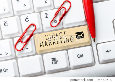 Text showing inspiration Direct Marketingbusiness of selling products or services to public. Business approach business of selling products or services to public 94482600