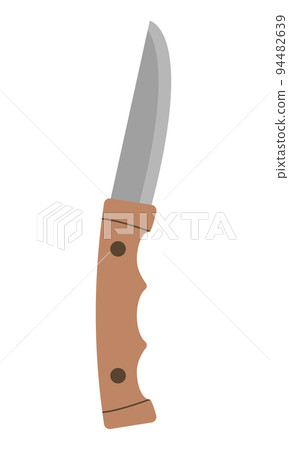 Folding knife isolated on a white background. Equipment used in hiking and everyday life. Flat style. Vector. Folding knife isolated on a white background. Equipment used in hiking and everyday life. Flat style. Vector. 94482639