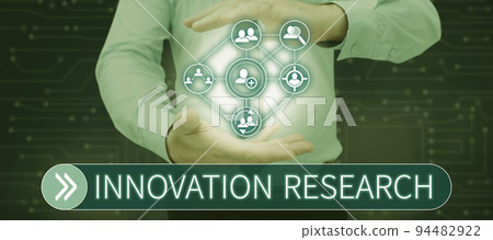 Conceptual caption Innovation Research. Word for Existing Products Services come into New Being 94482922