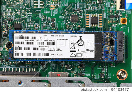 Installs the equipment - SSD NVME prepare to install on computer mainboard, Computer repair concept Close-up view, Hardware. Installs the equipment - SSD NVME prepare to install on computer mainboard, Computer repair concept Close-up view, Hardware. 94483477