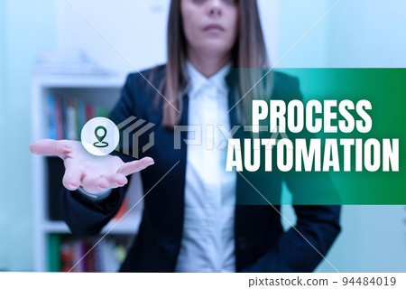 Conceptual caption Process AutomationTransformation Streamlined Robotic To avoid Redundancy. Conceptual photo Transformation Streamlined Robotic To avoid Redundancy 94484019
