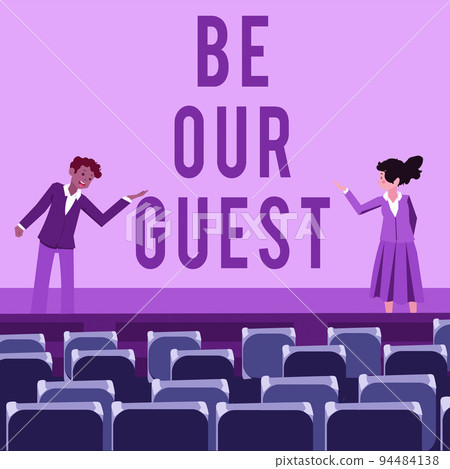 Text caption presenting Be Our Guest. Business overview You are welcome to stay with us Invitation Hospitality 94484138