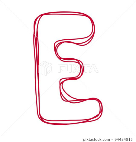 Alphabet E letter hand drawn outline stroke drawing illustration element art for education Alphabet E letter hand drawn outline stroke drawing illustration element art for education 94484815