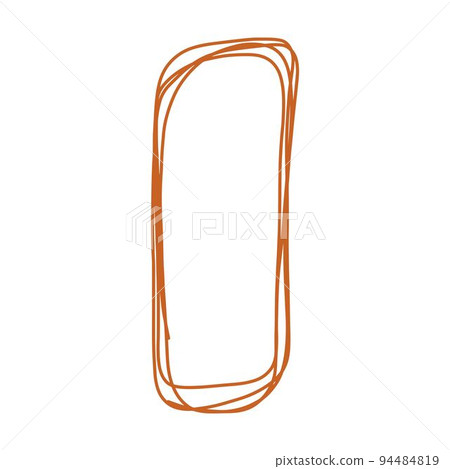 Alphabet I letter hand drawn outline stroke drawing illustration element art for education 94484819