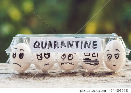 Eggs in a box, quarantine. Eggs are considered when passing quarantine at the border Eggs in a box, quarantine. Eggs are considered when passing quarantine at the border 94484928