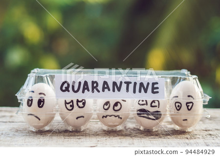 Eggs in a box, quarantine. Eggs are considered when passing quarantine at the border Eggs in a box, quarantine. Eggs are considered when passing quarantine at the border 94484929