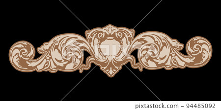 Greek decorative element flower, greek vector shape 94485092