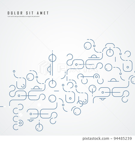 Circles and lines genetic, science, chemical carcass. Vector connection pattern. Social network design. Concept with rounded lines and dots 94485239