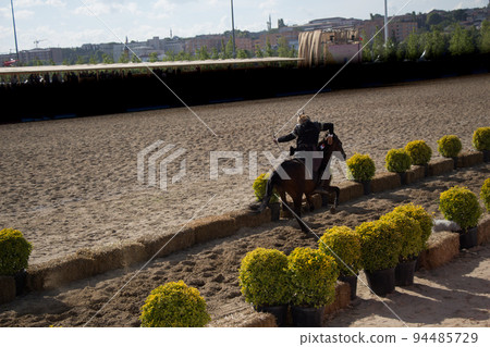 Ottoman horseman  archer riding and shooting 94485729