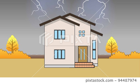 Stylish house and sky pattern Stylish house and sky pattern 94487974