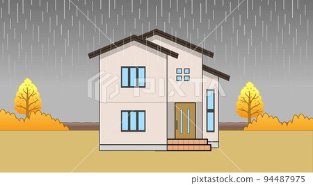 Stylish house and sky pattern 94487975