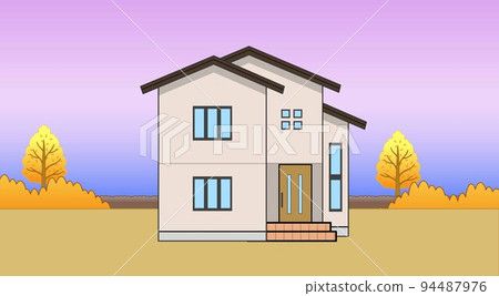 Stylish house and sky pattern Stylish house and sky pattern 94487976