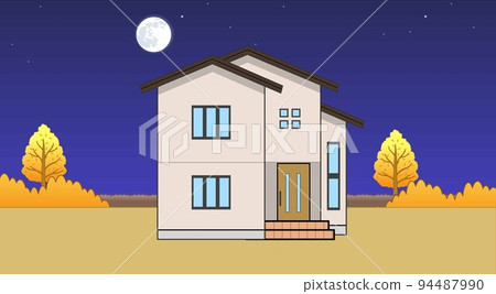 Stylish house and sky pattern Stylish house and sky pattern 94487990