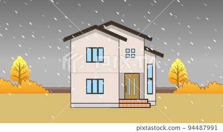 Stylish house and sky pattern 94487991