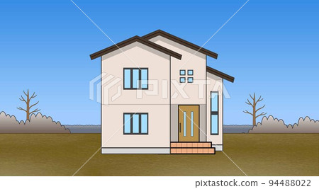 Stylish house and sky pattern 94488022