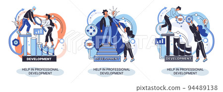 Help in professional development metaphor. Qualified employee training program. Human resource management Help in professional development metaphor. Qualified employee training program. Human resource management 94489138