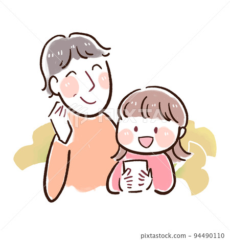 Autumn-like grandma and girl 94490110