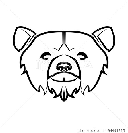 Black and white line art of bear head Good use for symbol mascot icon avatar tattoo T Shirt design logo. 94491215