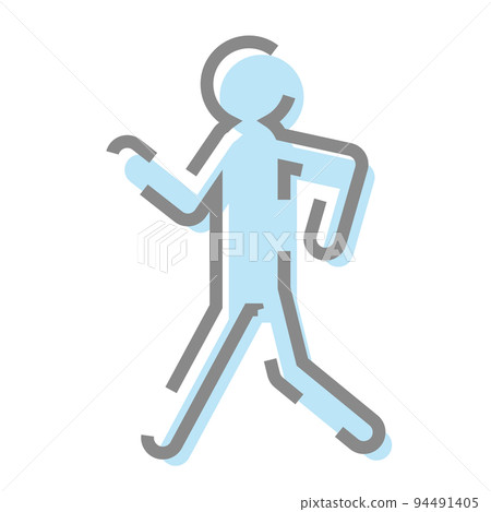 Misprint-like walking person icon Misprint-like walking person icon 94491405