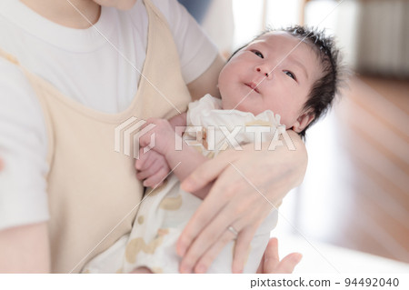 Family 1 month old baby Family 1 month old baby 94492040