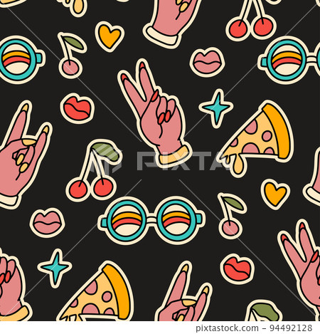 70s 80s groovy retro seamless vector pattern 70s 80s groovy retro seamless vector pattern 94492128