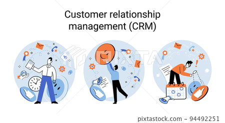 CRM metaphor. Customer Relationship Management. Application software for service organization 94492251