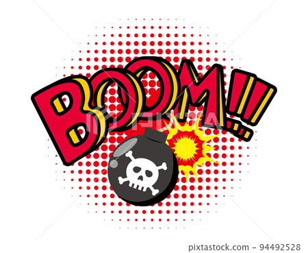 帶有骷髏標記的炸彈爆炸插圖 94492528