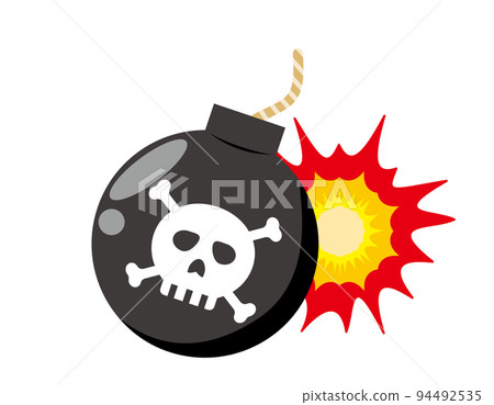 帶有骷髏標記的炸彈插圖 帶有骷髏標記的炸彈插圖 94492535