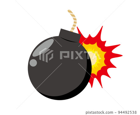 Vector illustration of bomb with fuse 94492538