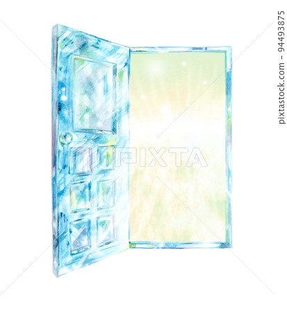 玻璃門水彩 94493875