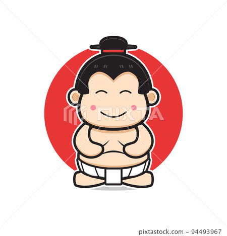 Cute sumo mascot character cartoon icon logo illustration 94493967
