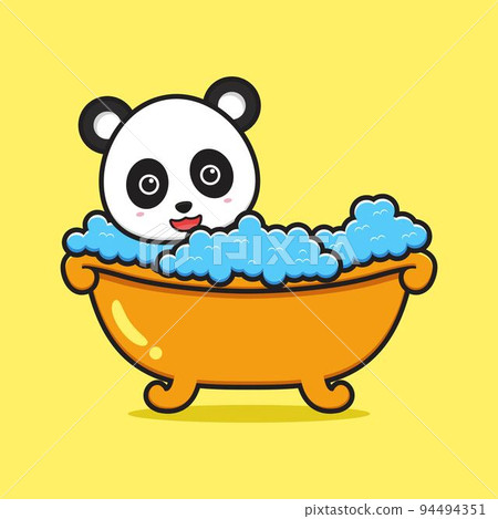 Cute panda take a bath cartoon icon illustration Cute panda take a bath cartoon icon illustration 94494351