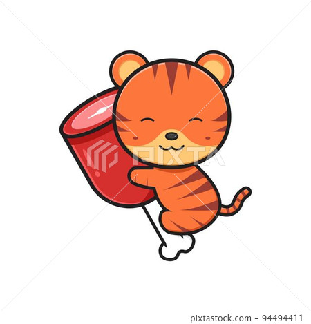 Cute hug on meat cartoon icon illustration Cute hug on meat cartoon icon illustration 94494411
